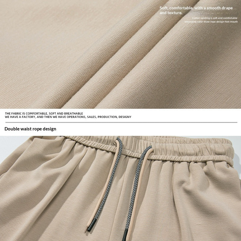 Draped Casual Long Pants With Double Drawstrings