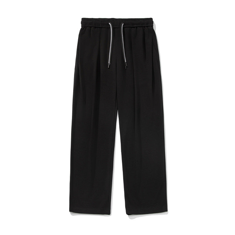 Draped Casual Long Pants With Double Drawstrings