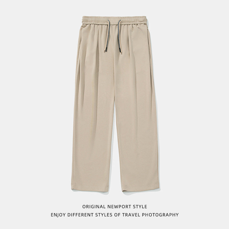 Draped Casual Long Pants With Double Drawstrings