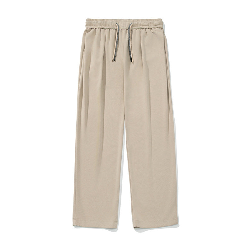 Draped Casual Long Pants With Double Drawstrings